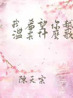 我希望你越来越温柔什么歌