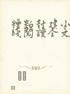 糟粕封建小说在线阅读全文