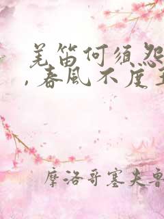 羌笛何须怨杨柳, 春风不度玉门关.