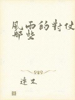 风雨的对仗词有哪些