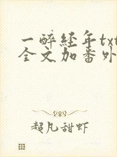 一醉经年txt全文加番外