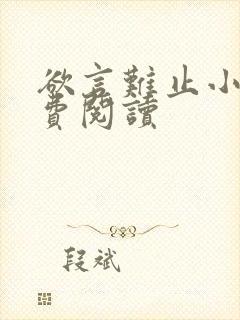 欲言难止小说免费阅读