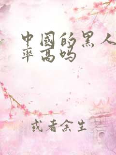 中国的黑人犯罪率高吗