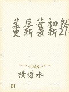 叶辰萧初然刚刚更新最新2143章节