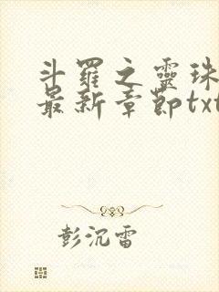 斗罗之灵珠神剑最新章节txt