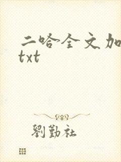 二哈全文加番外txt