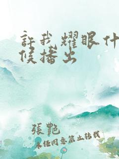 许我耀眼什么时候播出