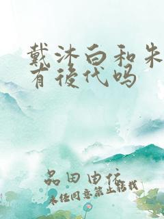 戴沐白和朱竹清有后代吗