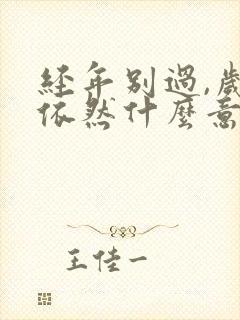 经年别过,岁暮依然什么意思