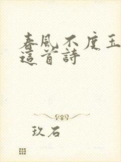 春风不度玉门关这首诗