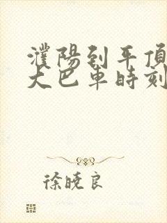 濮阳到平顶山的大巴车时刻表