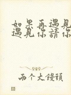 如果再遇见你再遇见你请你先说你好