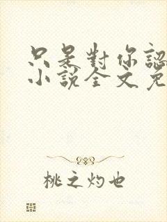 只是对你认了真小说全文免费阅读