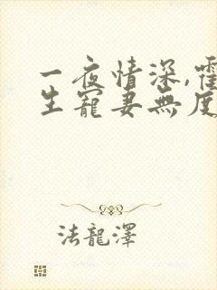 一夜情深,霍先生宠妻无度全集