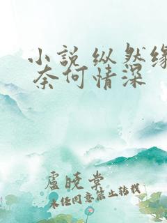 小说 纵然缘浅 奈何情深