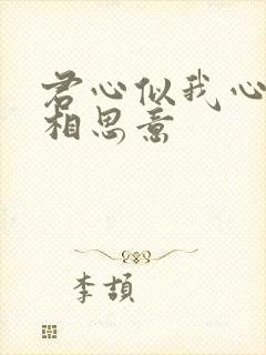 君心似我心不负相思意