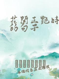 花开正艳时唯美的句子