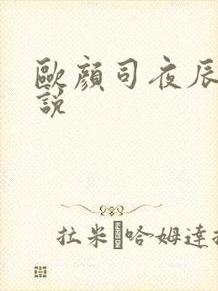 欧颜司夜辰的小说