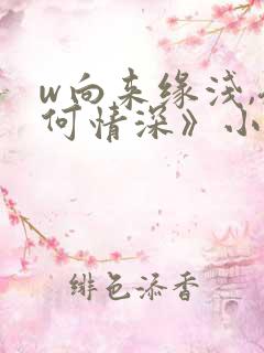 w向来缘浅,奈何情深》小说