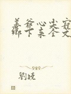 姜爷心尖宠她从乡下来全文txt下载