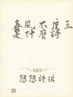 春风不度玉门关是什么诗