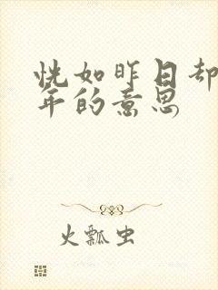 恍如昨日却似经年的意思