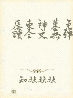 辰东神墓免费阅读全文无弹窗