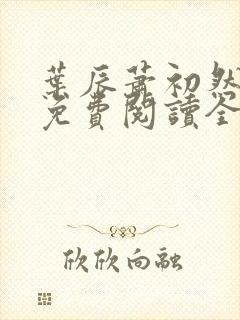 叶辰萧初然小说免费阅读全文