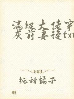 满级大佬穿成炮灰前妻后txt