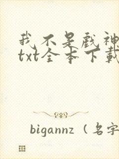 我不是戏神小说txt全本下载