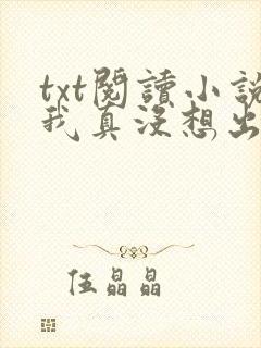 txt阅读小说我真没想出名啊