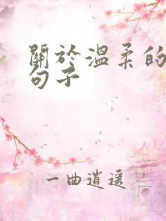 关于温柔的唯美句子