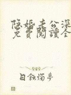 隐婚老公深夜来免费阅读全文