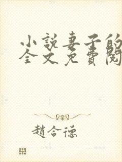 小说妻子的秘密全文免费阅读全文