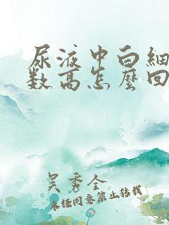 尿液中白细胞计数高怎么回事