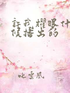 许我耀眼什么时候播出的