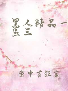 黑人精品一区二区三