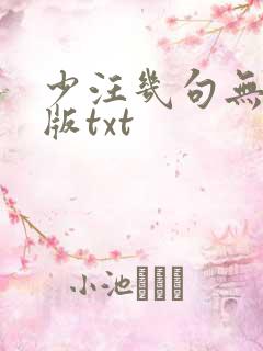 少汪几句无删减版txt