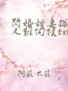 闪婚甜妻总裁大人难伺候txt