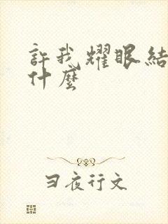 许我耀眼结局是什么