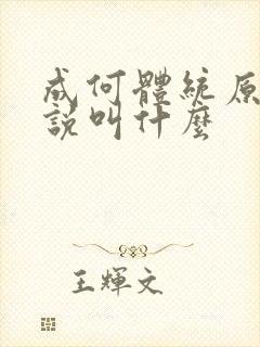 成何体统原著小说叫什么