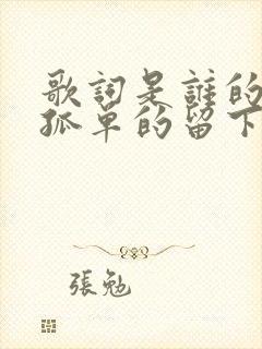 歌词是谁的心啊孤单的留下