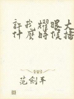 许我耀眼大结局什么时候播出