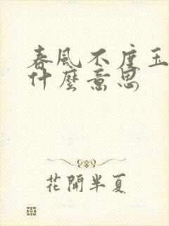 春风不度玉门关什么意思