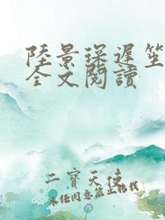 陆景琛迟笙小说全文阅读