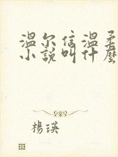 温尔信温柔原著小说叫什么名字