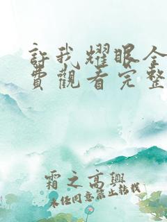 许我耀眼全集免费观看完整版电视剧