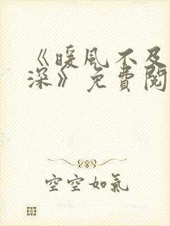 《暖风不及你情深》免费阅读