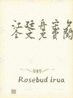 江廷舟宋夕小说全文免费阅读