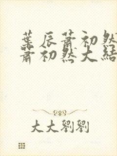 叶辰萧初然叶辰萧初然大结局